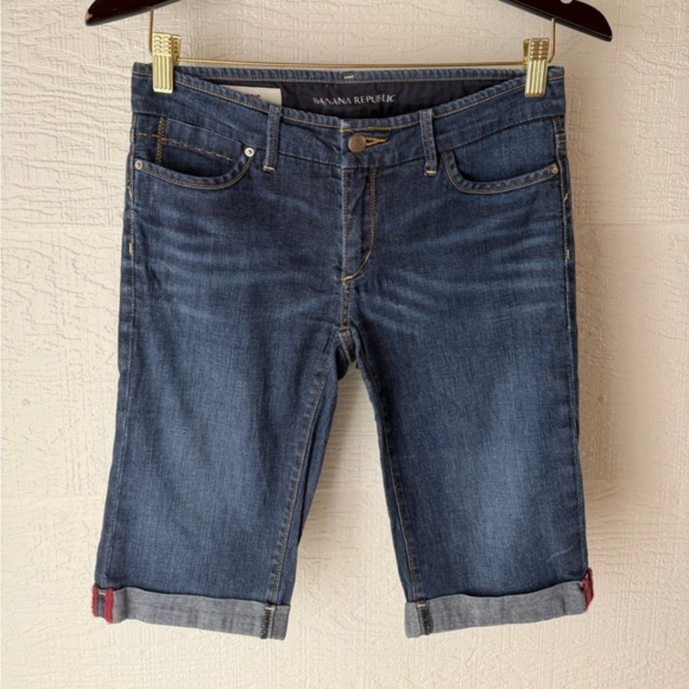 Vintage Banana Republic Y2K Bermuda Denim Shorts Size 2